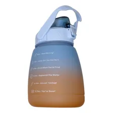 Garrafa Água 1.3l Motivacional Garrafa Com Alça Com Adesivos Cor Azul/laranja Foto mini  2