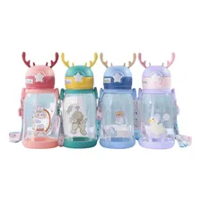Garrafa Água Portátil Alce Infantil 550ml Rosa Foto  mini 1