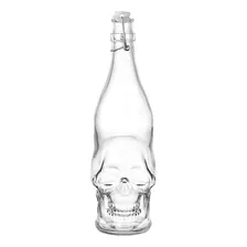 Garrafa Caveira Vidro 1 Litro Decorativa Luxo Transparente Foto mini 2