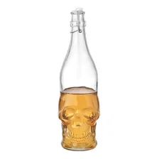 Garrafa Caveira Vidro 1 Litro Decorativa Luxo Transparente Foto mini 1