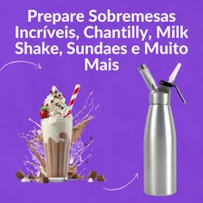 Garrafa Chantilly Sifão Profissional Standart 1l + 10 Ampola Foto mini 4