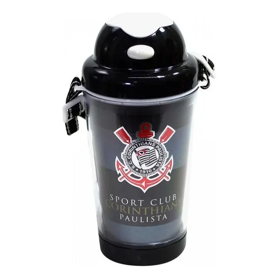 Garrafa Com Alça E Canudo Corinthians 350ml Foto 1