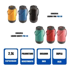 Garrafa Térmica 2,5l Conserva 12h Água Suco Erva Terere Chá Cor Preto Foto mini 3