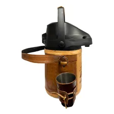 Garrafa Térmica 2,5l Inox - Revestida Em Couro Foto  mini 1