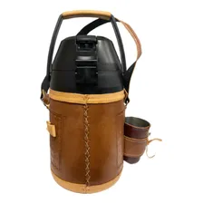 Garrafa Térmica 2,5l Inox - Revestida Em Couro Foto mini 4