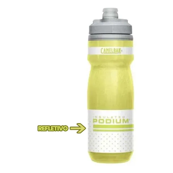 Garrafa Térmica Bike Caramanhola Camelbak Podium Chill 620ml Cor Verde Refletiva Foto 1