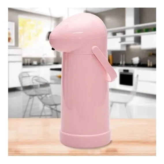 Garrafa Térmica Nobile 1 Litro Pressão Cores Variadas Mor Cor Rosa Foto 1