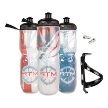 Garrafinha Térmica Caramanhola De Água Bike 700ml C Suporte Cor Azul Foto  mini 1