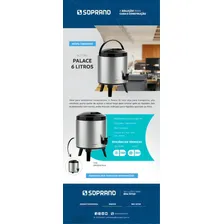 Garrafão Térmico Botijão Palace Inox 6 Litros - Soprano Foto mini 4