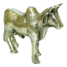 Garrote Boi Bronze Vaca Fazenda Escultura Estatueta Bezerro Cor Dourado-escuro Foto mini 2
