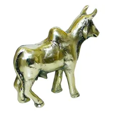 Garrote Boi Bronze Vaca Fazenda Escultura Estatueta Bezerro Cor Dourado-escuro Foto mini 1