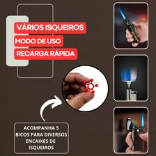 Gás Refil Recarga Para Maçarico Gás Butano Isqueiros 5 Bicos Foto mini 3