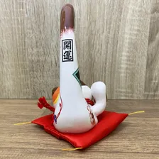 Gato Da Sorte Fortuna Maneki Neko Decorativo Porcelana Luxo Foto mini 3