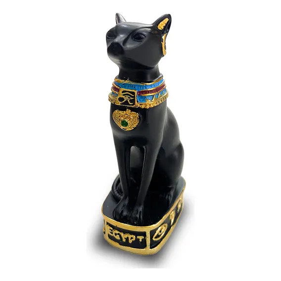 Gato EgĂpcio Bastet Preto 9cm SĂmbolo Fertilidade Pequeno Foto 1