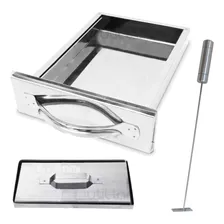 Gaveta Cinzeiro Churrasqueira Inox+brinde Espalhador Brasas Foto mini  2