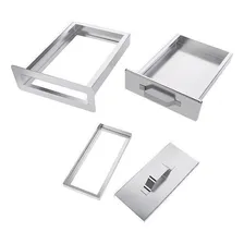 Gaveta Cinzeiro Para Churrasqueira Inox +tampa Refratária Foto mini 2