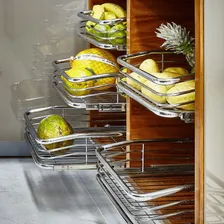 Gaveta Fruteira Aramada 470mm Deslizante Aço Inox Corrediça Cor Cinza Foto mini 3