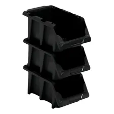 Gaveta Plástica Prática N5 Preto Empilhável Presto 1 Peça Foto mini 4