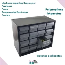 Gaveteiro 7000 Caixa Organizadora 16 Gavetas Ferramentas Cor Preto Foto mini 3