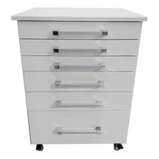 Gaveteiro Auxiliar Odontol贸gico Com 6 Gavetas Branco Foto mini 1