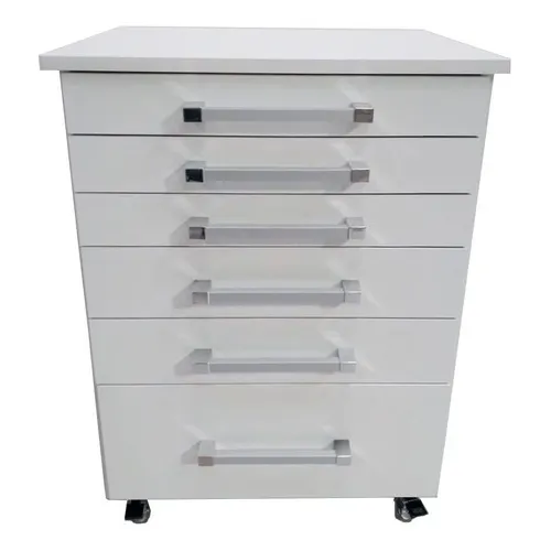 Gaveteiro Auxiliar Odontol贸gico Com 6 Gavetas Branco Foto 1