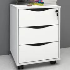 Gaveteiro Com RodÃzios Face Com Chave Branco - Artany Foto mini 2