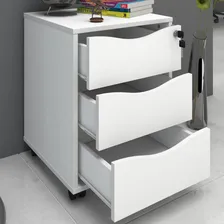 Gaveteiro Com RodÃzios Face Com Chave Branco - Artany Foto mini 3