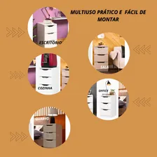 Gaveteiro Criado Mudo 3 Gavetas Decor Sala Escritorio Multivisão MDP branco Foto mini  3