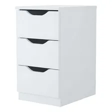 Gaveteiro Criado Mudo 3 Gavetas Decor Sala Escritorio Multivisão MDP branco Foto  mini 1