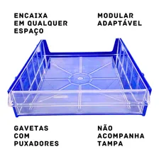 Gaveteiro Organizador Modular Avulso Multiuso Magus Gvt2 Cor Azul 15L Foto mini 2