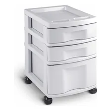 Gaveteiro Plástico Todo Branco 3 Gavetas Agraplast Cod 602 Foto mini 1