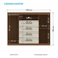 Gaveteiro Santos Andirá Comoda Sapateira 1.4 cor jatoba/areia Foto mini 4