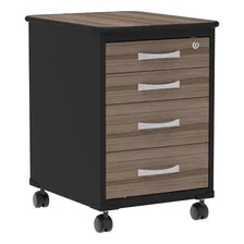 Gaveteiro Volante Maxxi 4 Gavetas Preto/walnut Pandin Foto mini 1
