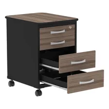 Gaveteiro Volante Maxxi 4 Gavetas Preto/walnut Pandin Foto mini 2