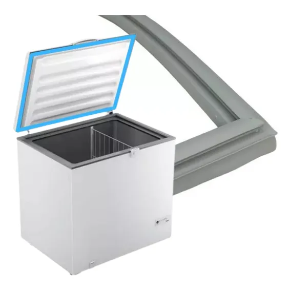 Gaxeta Borracha Para Freezer Electrolux H150 H160 63x63 Cor Cinza Foto 1