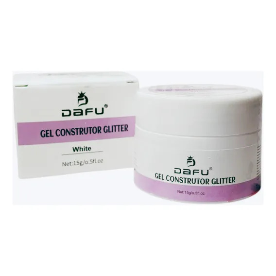 Gel Alongamento De Unha Dafu Gel White Construtor Glitter Foto 1