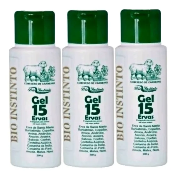 Gel Bioinstinto 15 Ervas Combo Com 3 Unidades De 200g Foto 1