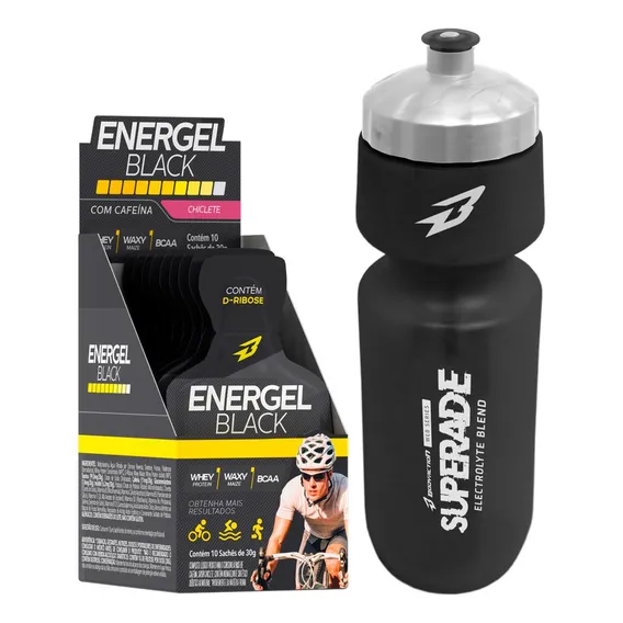 Gel Bodyaction Energel Black - 10 Sachês - Sabor Chiclete Foto 1