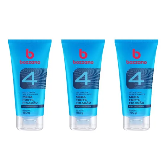 Gel Fixador Bozzano Mega Forte 150g- Kit C/ 3un Foto 1