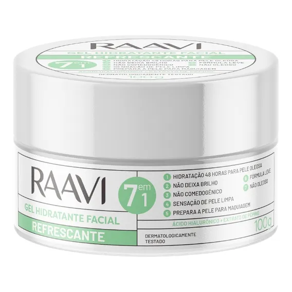 Gel Hidratante Facial Refrescante Hialur么nico Raavi 100g Foto 1