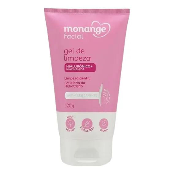 Gel Limpeza Facial Pele Seca Niacinamida Monange 120ml Foto 1