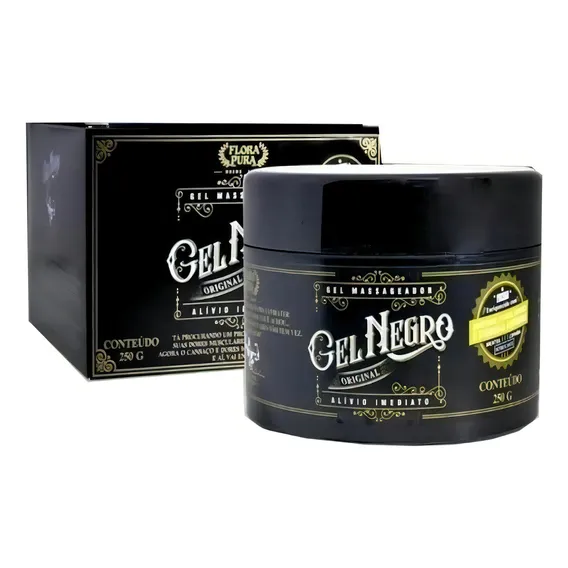 Gel Massageador Negro Alivio Imediato 250g Flora Pura Foto 1