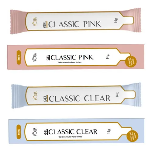 Gel Volia Cassic Pink Refil 14g + Gel Volia Clear 14g Foto 1