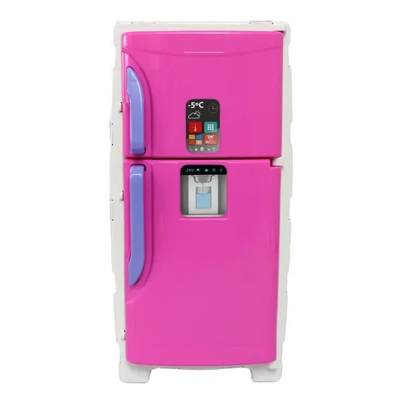 Geladeira de brinquedo BS TOYS geladeira infantil Modelo Desconhecido geladeira infantil rosa Foto 1