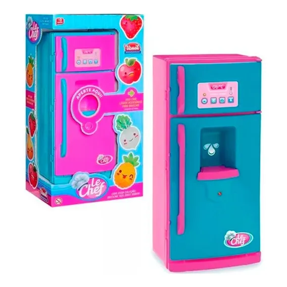 Geladeira Infantil Com Acessórios Luz E Som - Sortida Cor Geladeira Rosa Foto 1