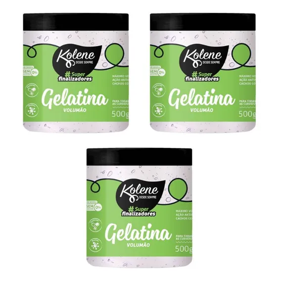 Gelatina Capilar Kolene 500g Volumao - Kit C/ 3un Foto 1