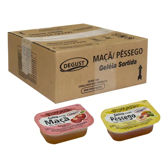 Geléia Blister Degust Maçã E Pessêgo 10g Caixa C/144 Sachês Foto 1