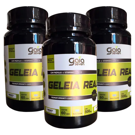 Geleia Real Liofilizada Própolis Vitaminas 3 Un 180 Capsulas Foto 1