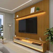 Gelius M贸veis Painel para TV Rack para TV Conjunto Rack e Painel Ripado Painel Nobr Naturale Foto mini 2