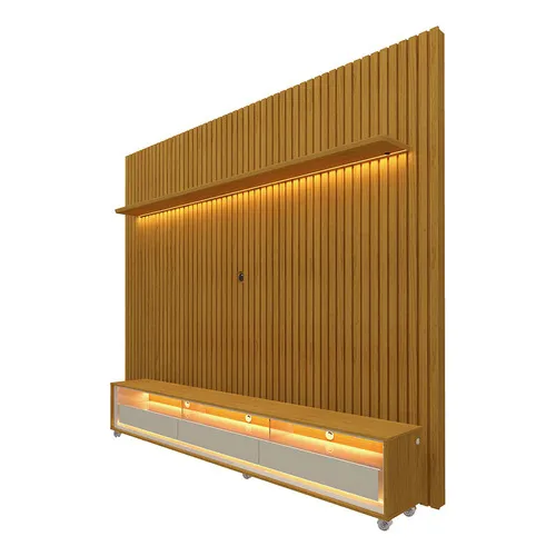 Gelius M贸veis Painel para TV Rack para TV Conjunto Rack e Painel Ripado Painel Nobr Naturale Foto 1